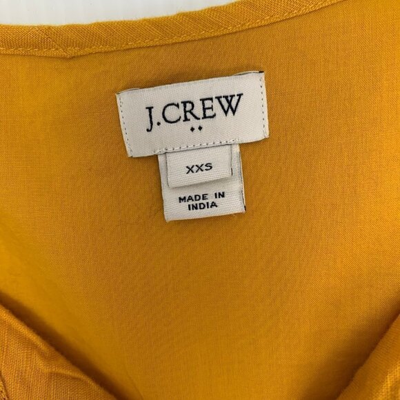 J Crew XXS Sleeveless Shirt Floral Embroidered Mustard Yellow - Picture 2 of 10